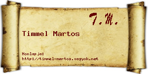 Timmel Martos névjegykártya
